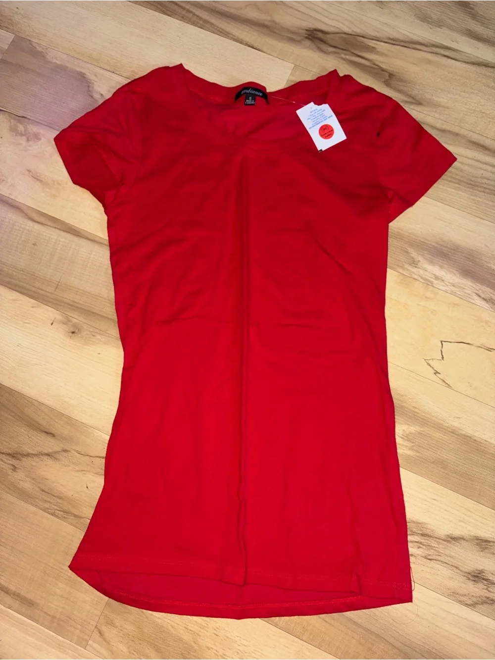 Ambiance Red Short Sleeve Scoop Neck Top